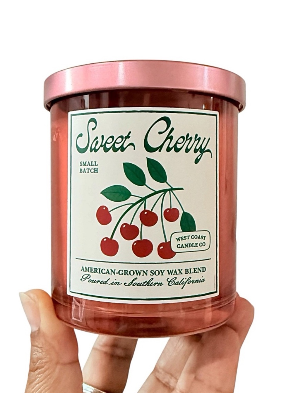 Leoben Company Sweet Cherry Luxury Scented Candle - Pink/Red